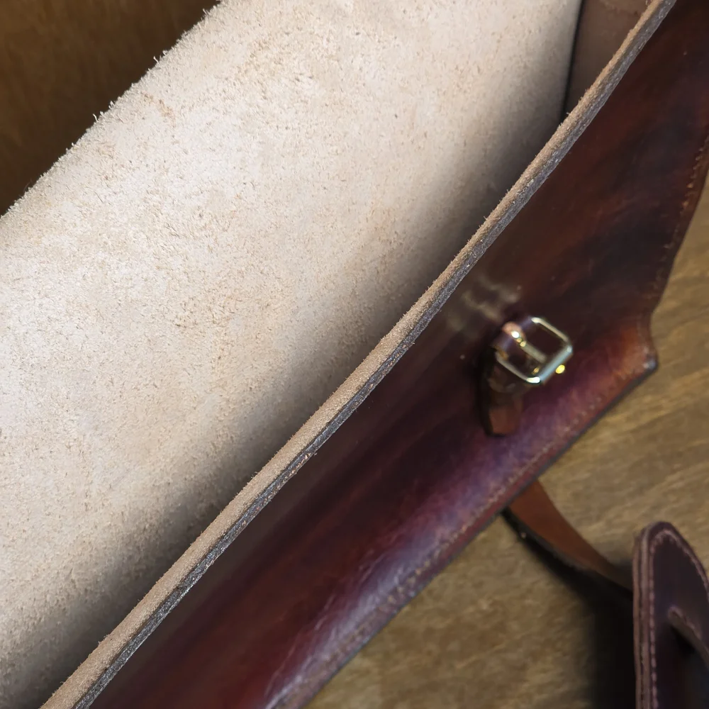VINTAGE ENGLISH THICK LEATHER BRIEFCASE ATTACH PORTFOLIO LONDON